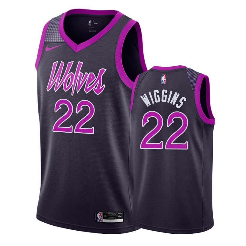 Timberwolves Male Andrew Wiggins #22 2018-19 City Purple Jersey