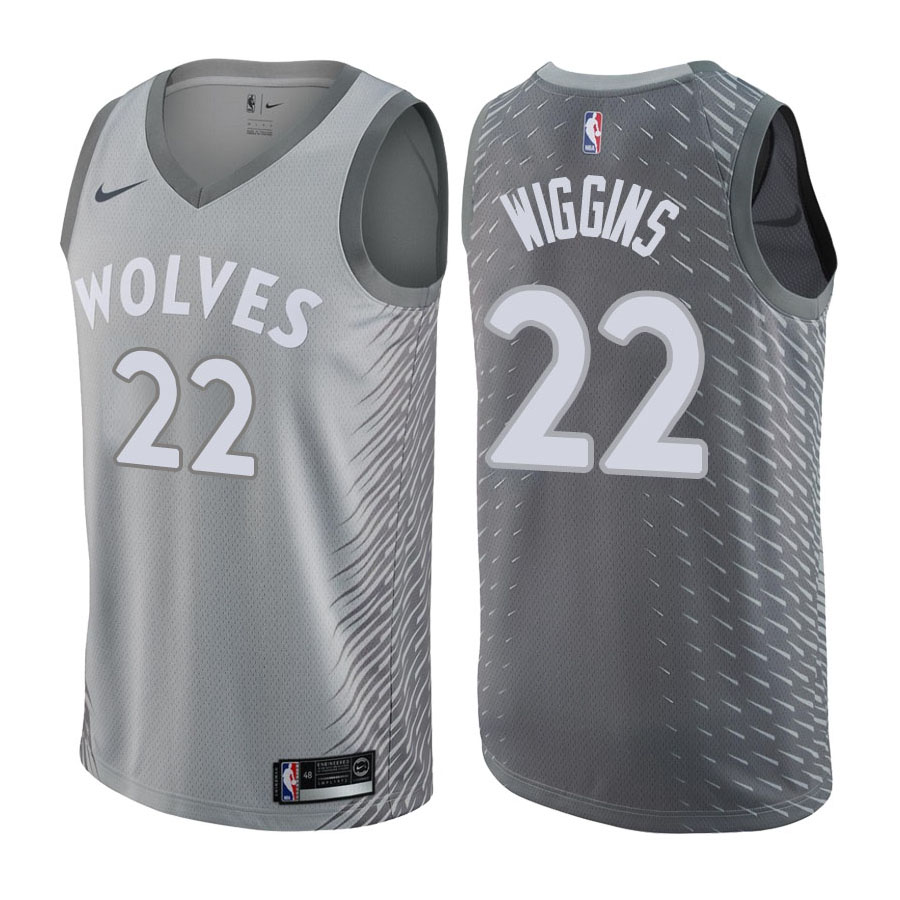 Timberwolves Male Andrew Wiggins #22 City Edition Gray Jersey