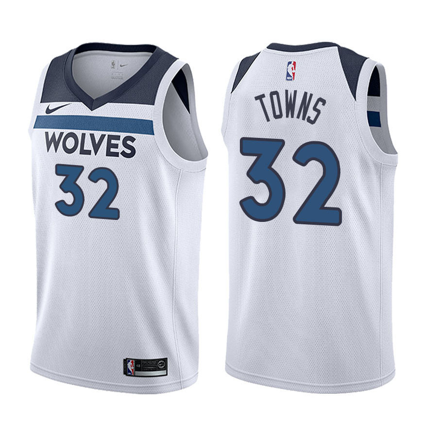 Timberwolves Male Karl-Anthony Towns #32 Association White Jersey