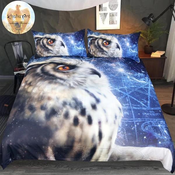 Time Traveler Owl By Khaliaart Designer 3D Customized Duvet Cover Bedding Set