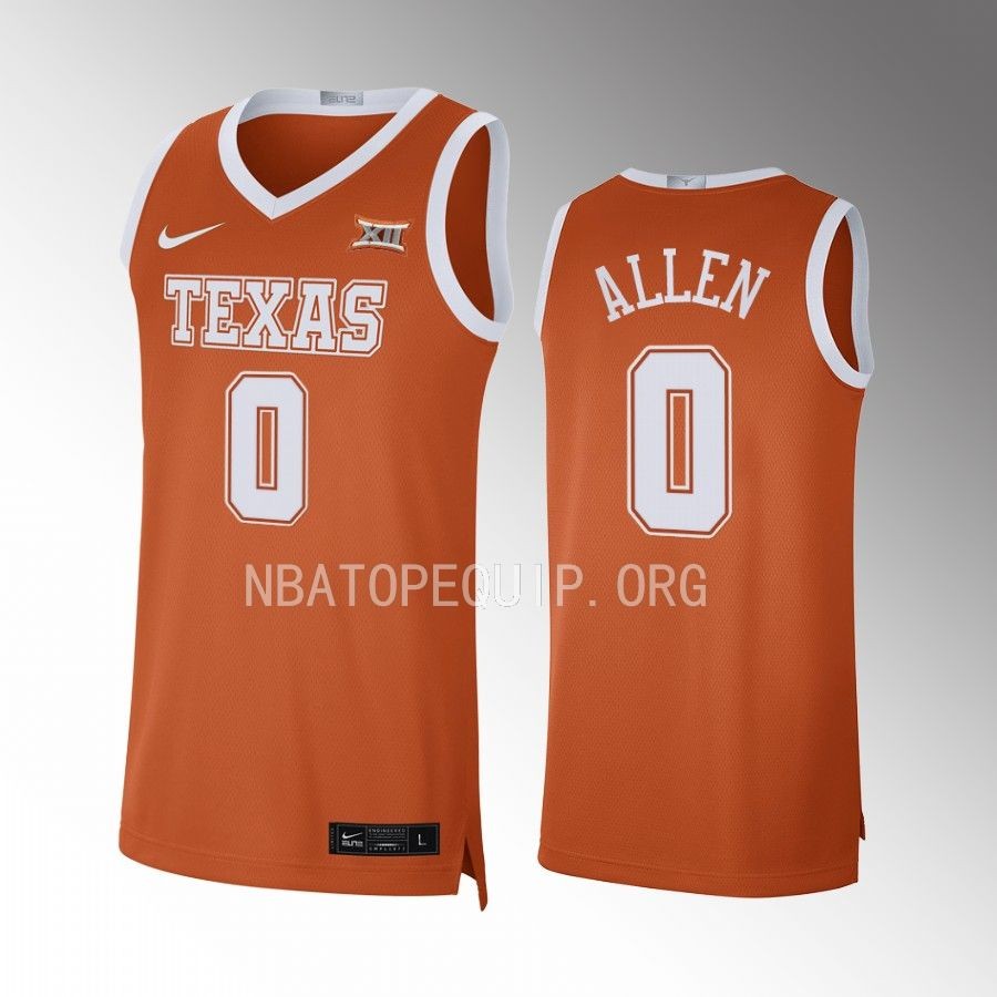Timmy Allen Texas Longhorns Orange Jersey 2022-23 Limited