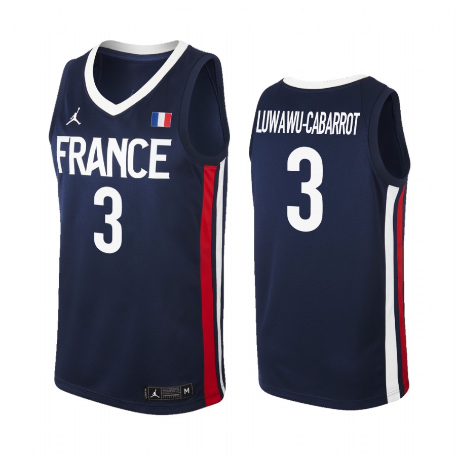 Timothé Luwawu-Cabarrot France #3 Blue 2021 Tokyo Olymipcs Limited Jersey