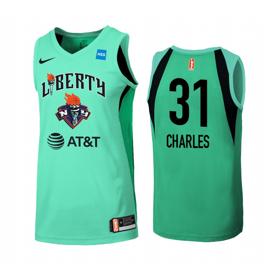 Tina Charles New York Liberty WNBA Primary Women's Mint Green Jersey
