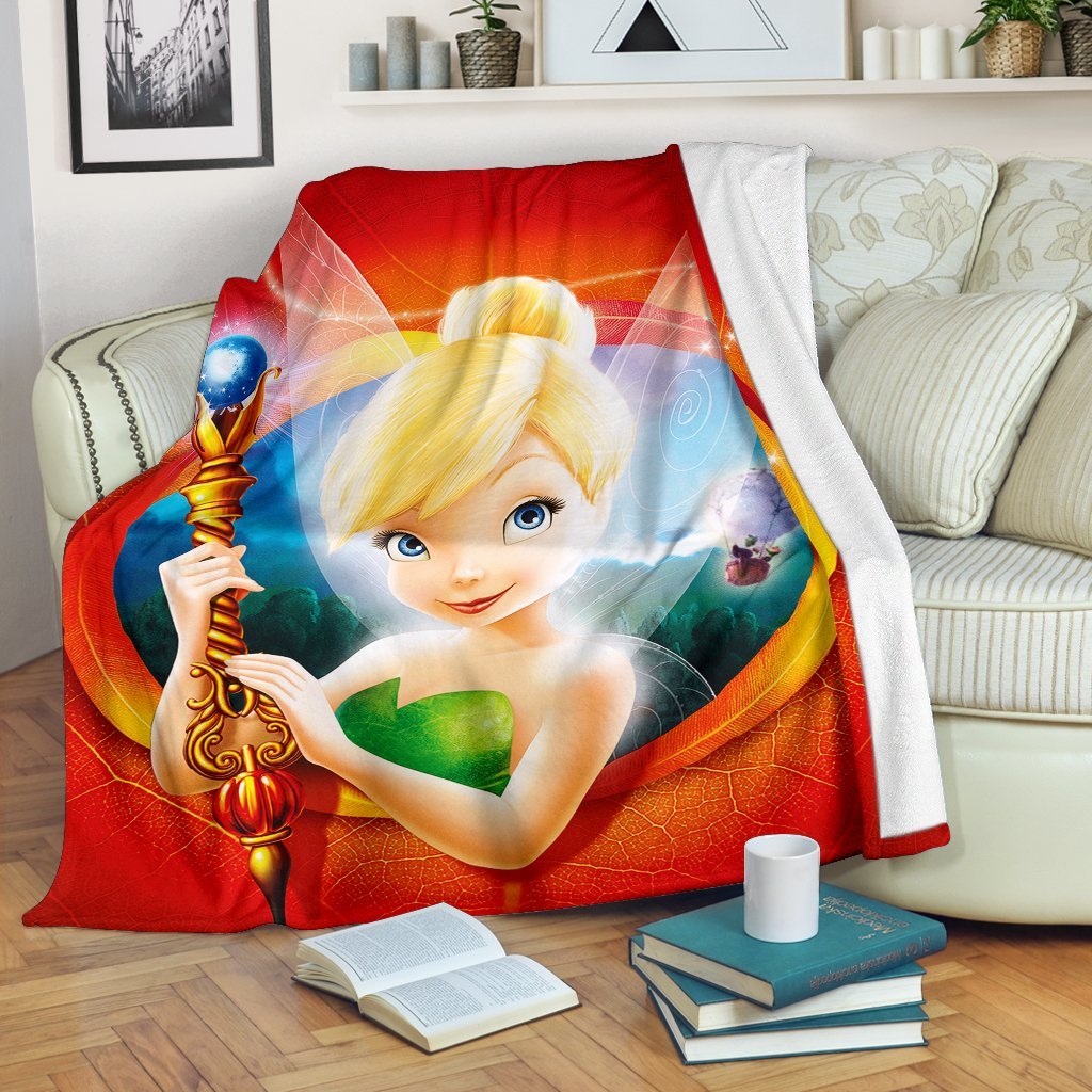 Tinkerbell Sherpa Blanket Cozy Blanket Fleece Blanket