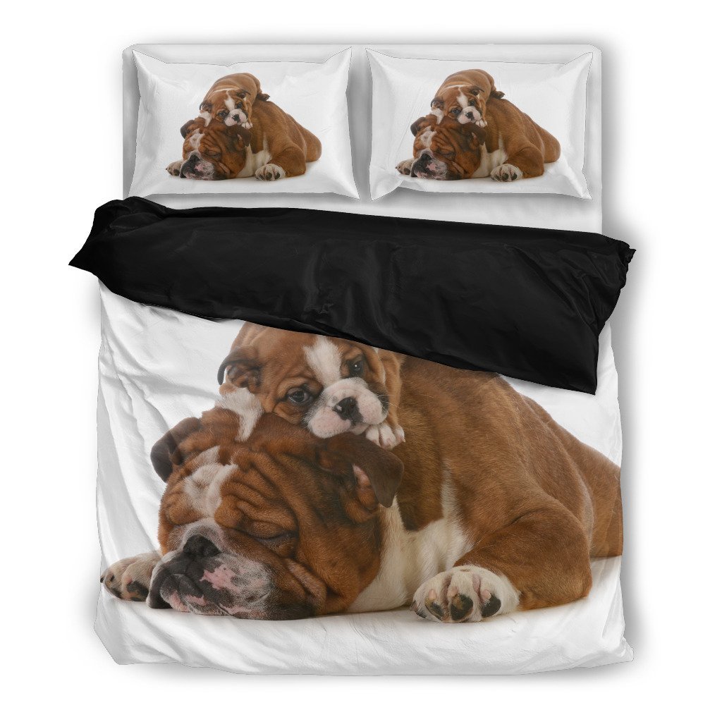 Tired Bulldogs 3D Customized Duvet Cover Bedding Set