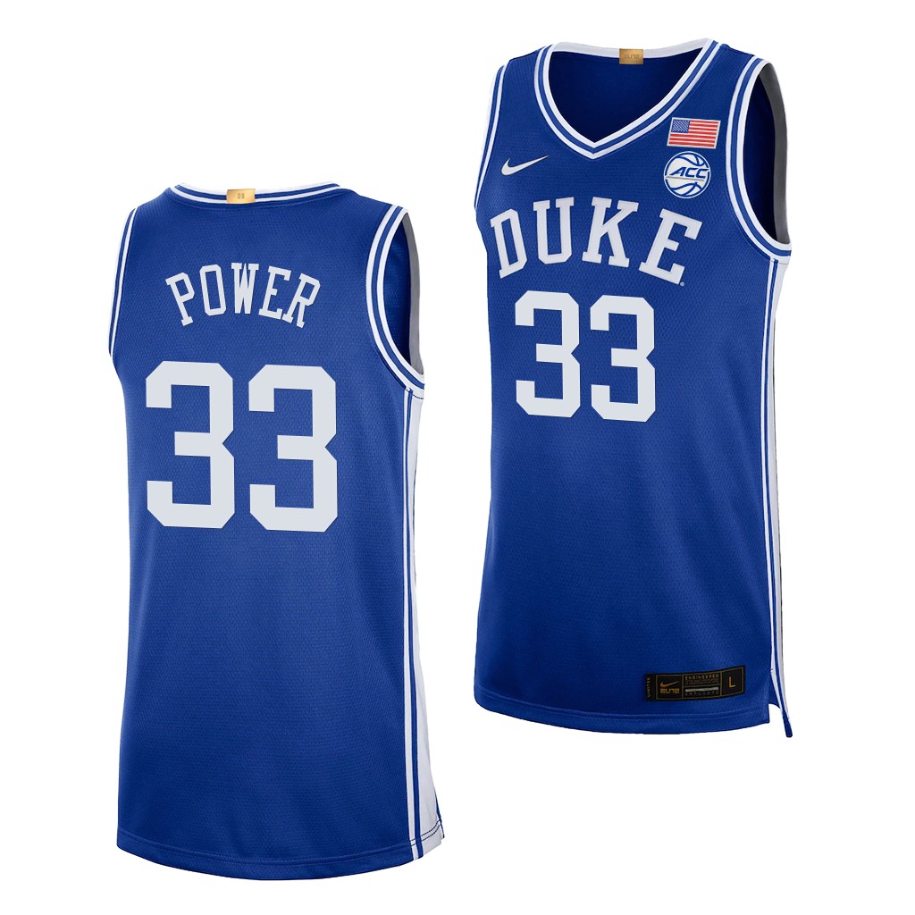 TJ Power Duke Blue Devils #33 Blue College Jersey 2023 five-star