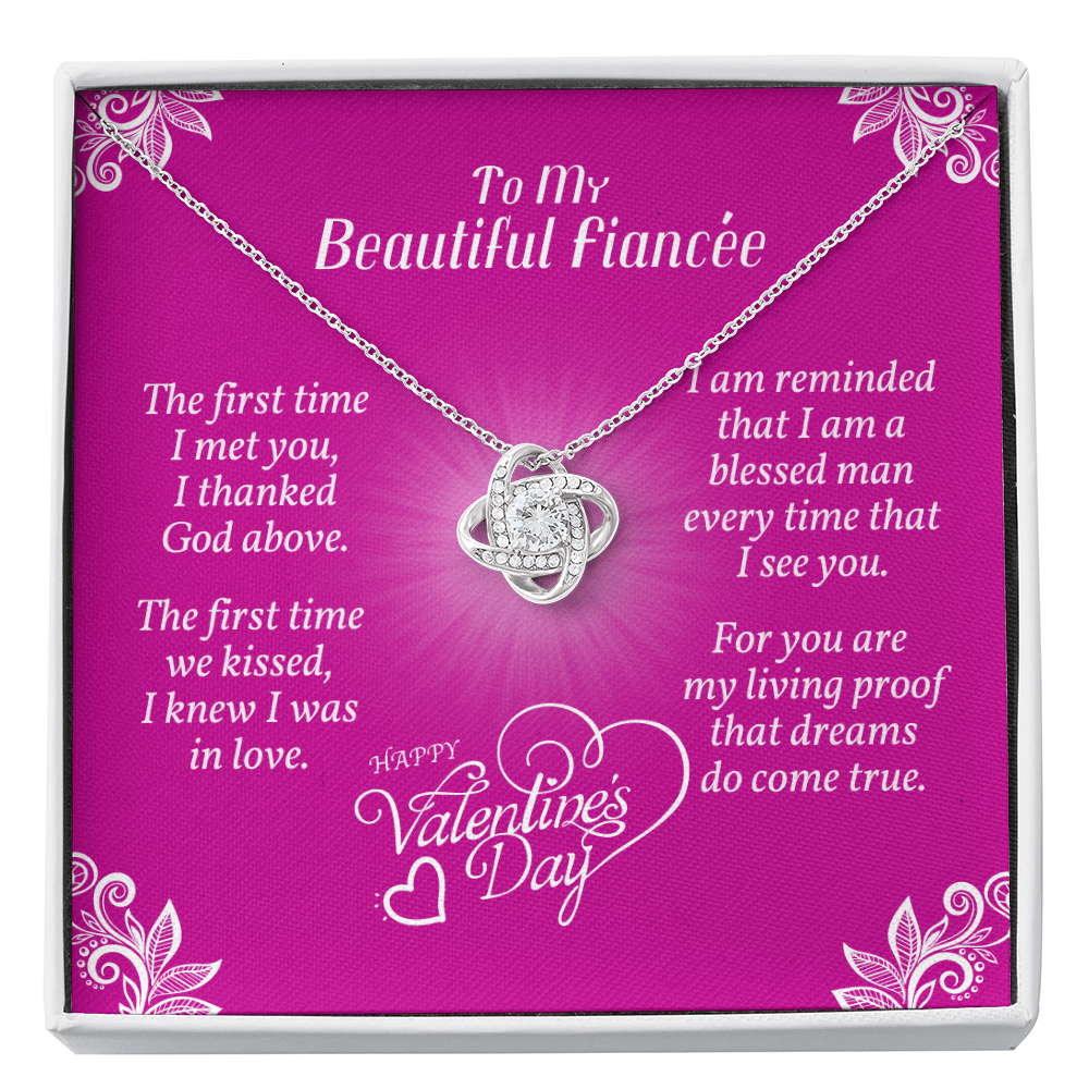 To Fiance – Love Knot Necklace With Valentine’s First Time I Met You