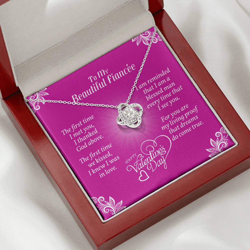To Fiance – Love Knot Necklace With Valentine’s First Time I Met You