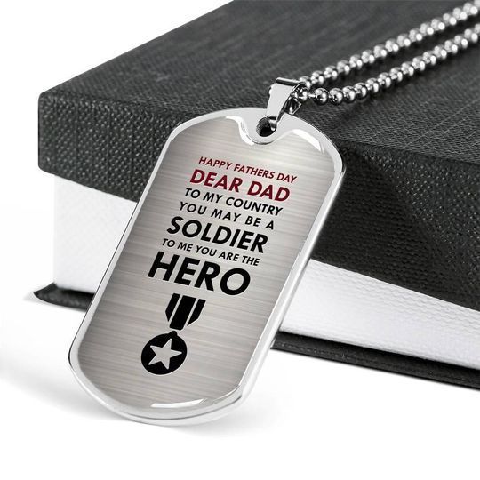 To Me You Are A Hero Dog Tag Necklace Gift For Dad
