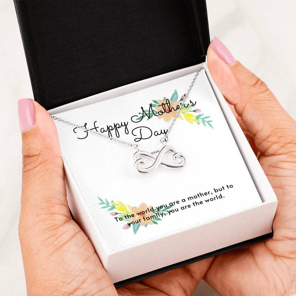 To Me You’re The World Infinity Heart Necklace For Mom
