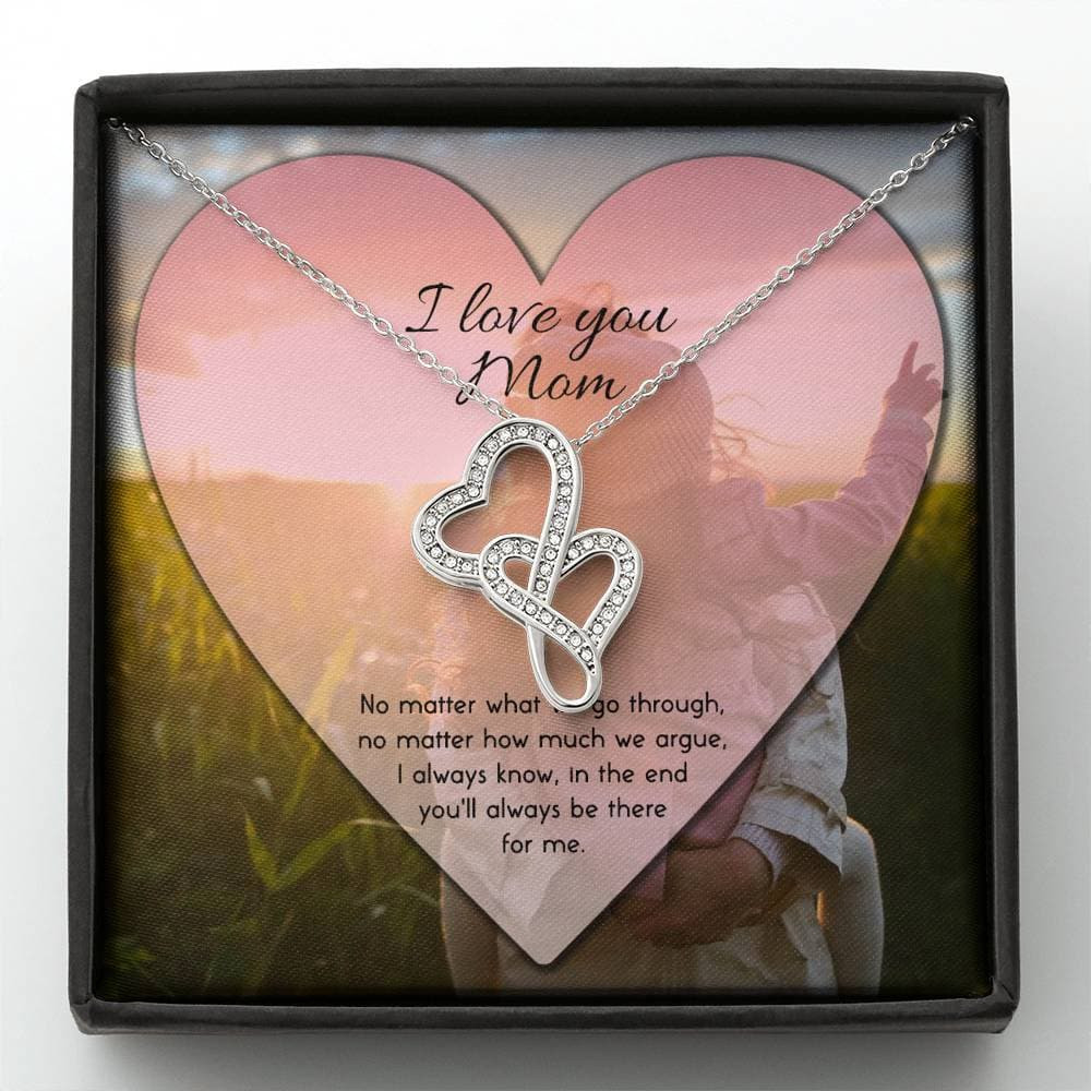 To Mom No Matter What Double Hearts Necklace