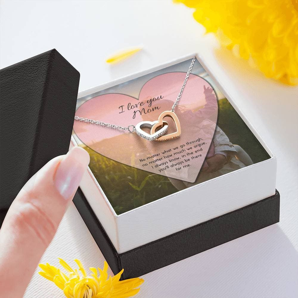 To Mom No Matter What Interlocking Hearts Necklace