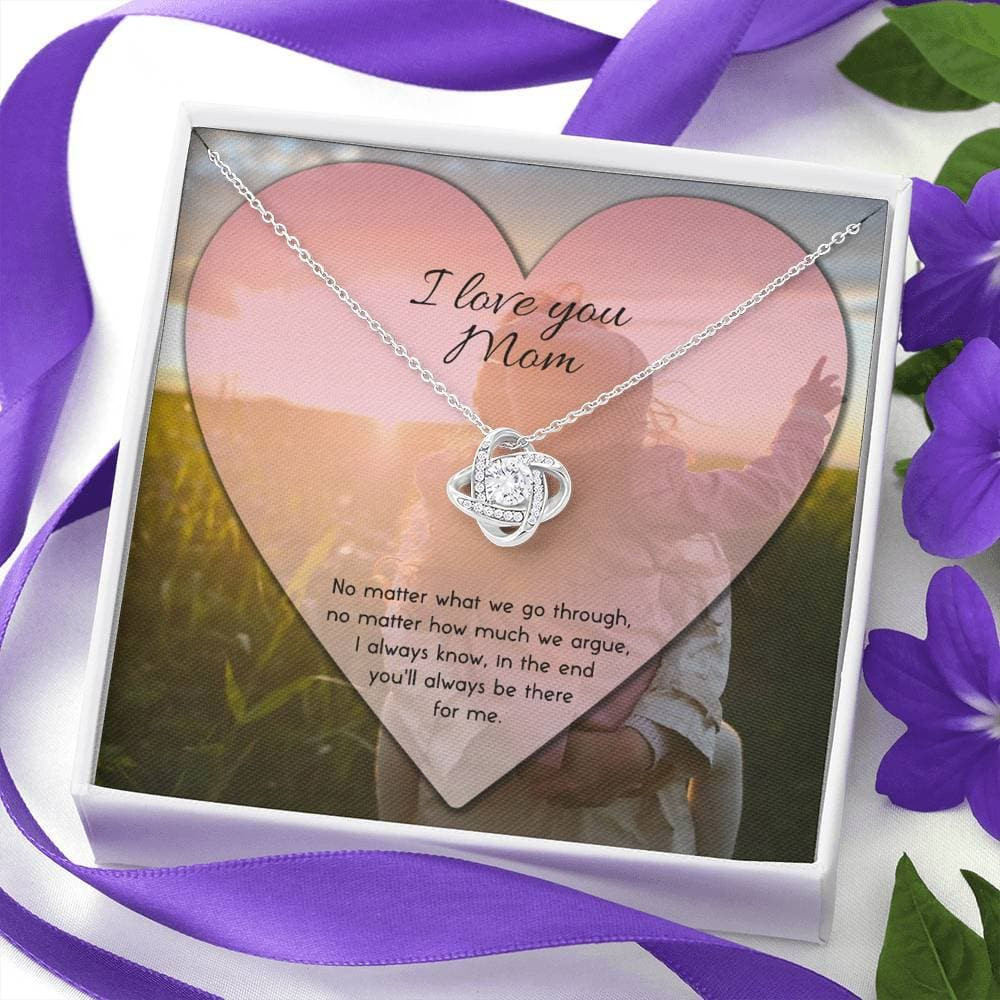 To Mom No Matter What Love Knot Necklace