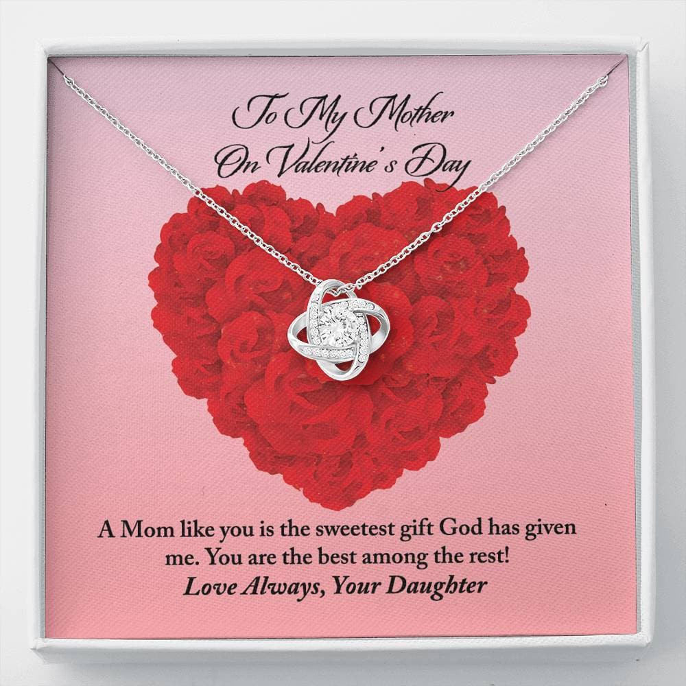 To Mother from Daughter Valentine’s Day Love Knot Necklace