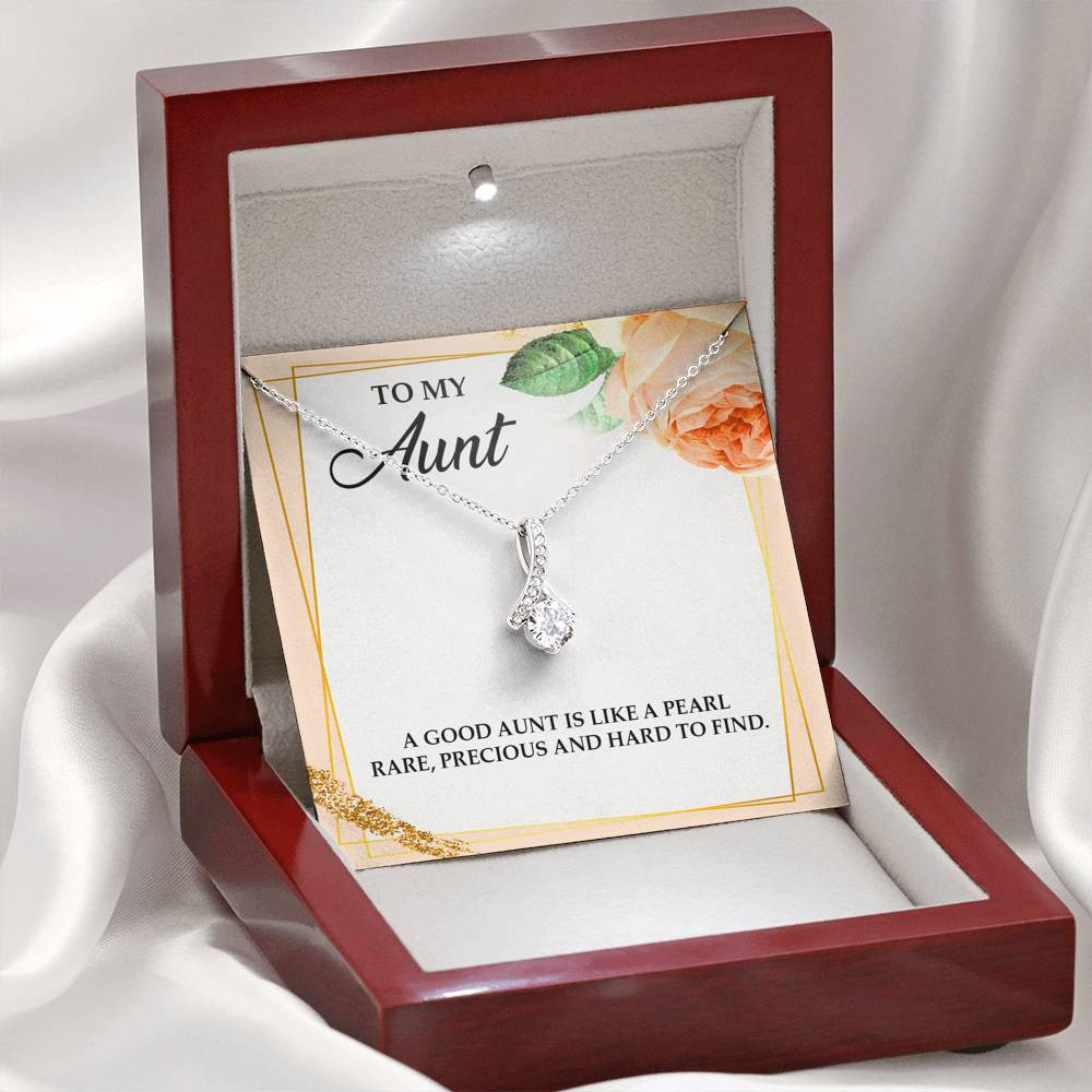 To My Aunt Gifts, A Good Aunt is Like a Pearl, Alluring Beauty Necklace For Women, Aunt Birthday Present From Niece Nephew