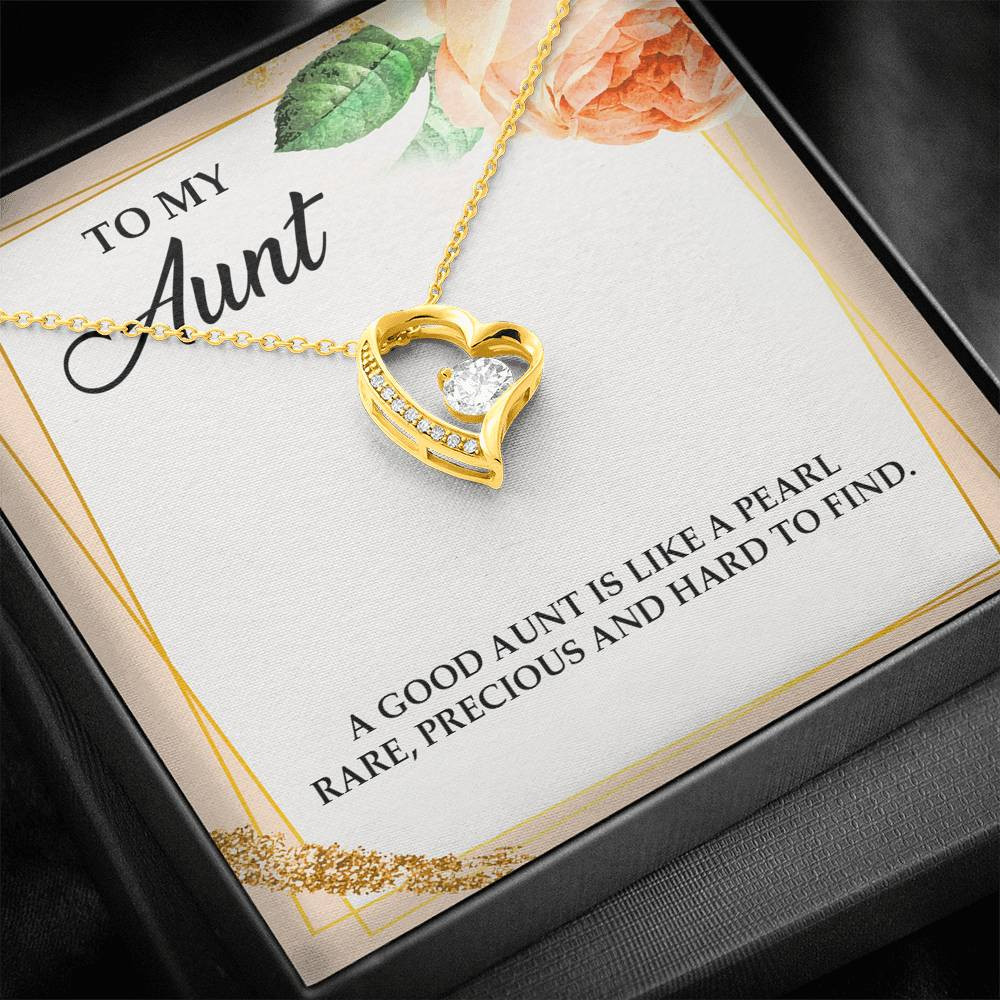 To My Aunt Gifts, A Good Aunt is Like a Pearl, Forever Love Heart Necklace For Women, Aunt Birthday Present From Niece Nephew