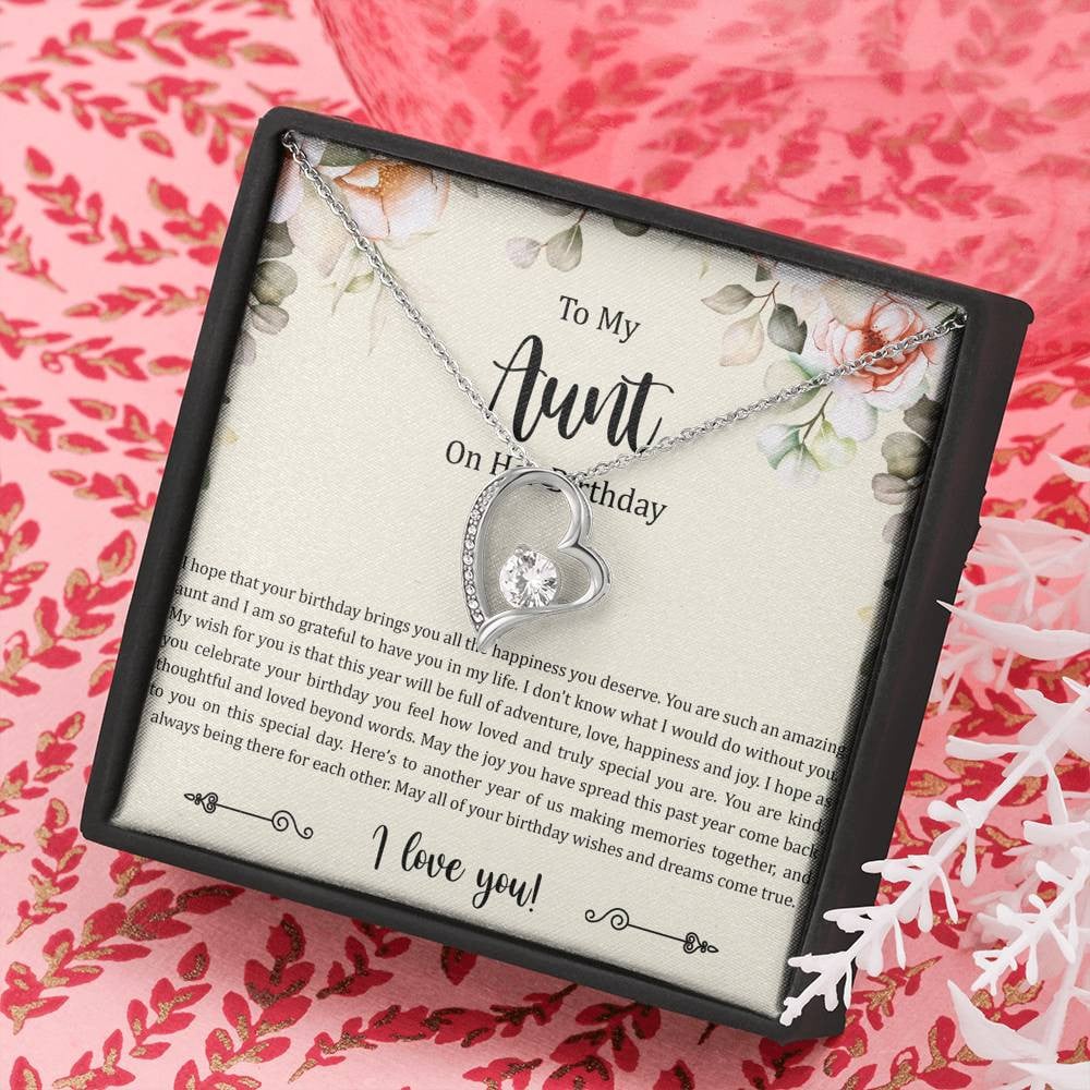 To My Aunt Gifts, Aunt on Her Birthday, Forever Love Heart Necklace For Women, Aunt Birthday Present From Niece Nephew