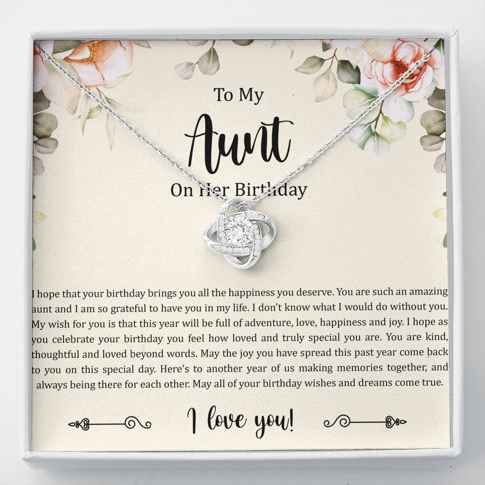 To My Aunt Gifts, Aunt on Her Birthday, Love Knot Necklace For Women, Aunt Birthday Present From Niece Nephew
