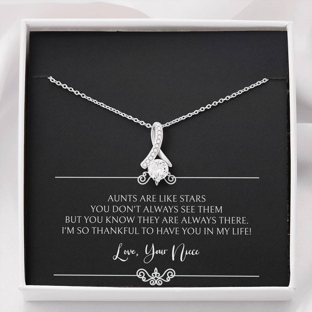 To My Aunt Gifts, Aunts Are Like Stars, Alluring Beauty Necklace For Women, Birthday Present Idea From Niece