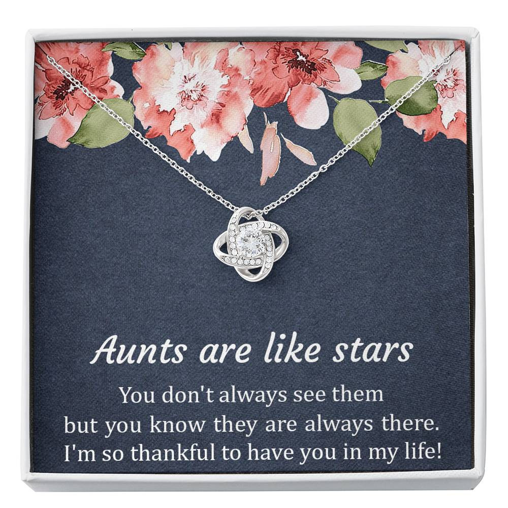 To My Aunt Gifts, Aunts Are Like Stars, Love Knot Necklace For Women, Aunt Birthday Present From Niece Nephew