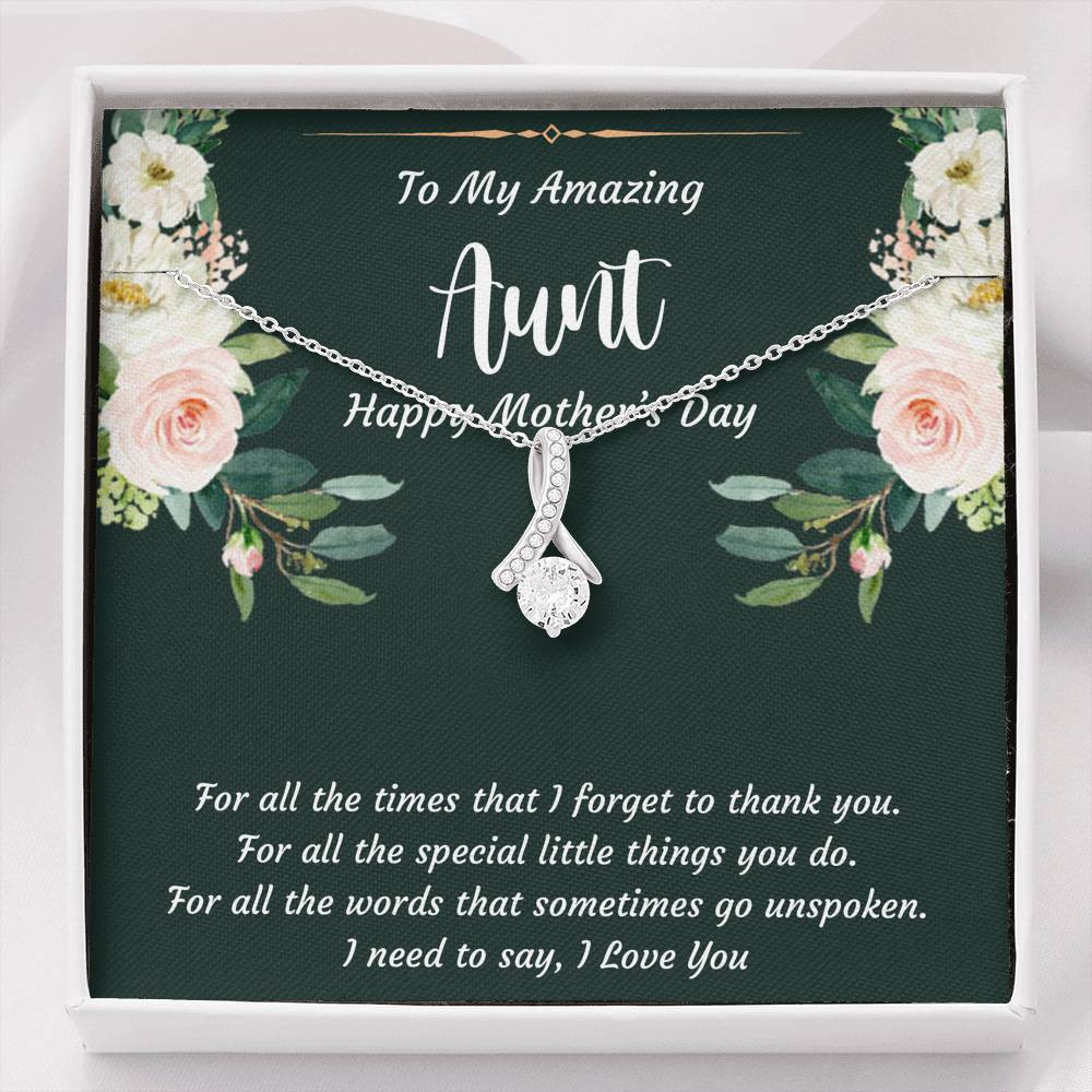 To My Aunt Gifts, I Love You, Alluring Beauty Necklace For Women, Aunt Mother’s Day Present From Niece Nephew