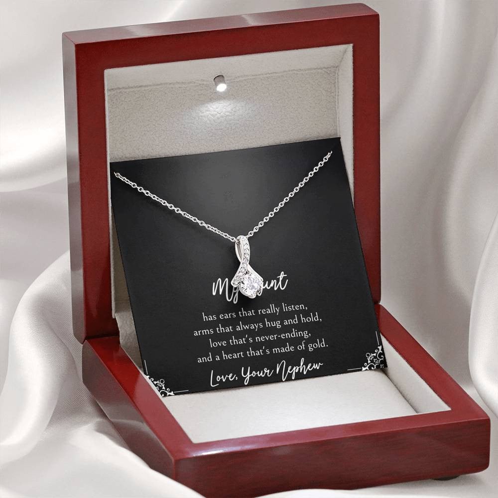 To My Aunt Gifts, Love That’s Never Ending, Alluring Beauty Necklace For Women, Birthday Present Idea From Nephew
