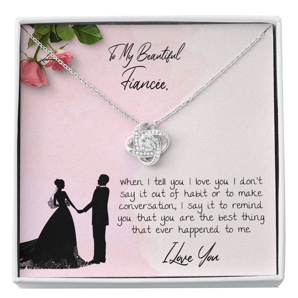 To My Beautiful Fiancee Love Knot Necklace