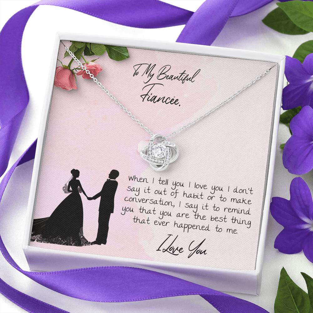 To My Beautiful Fiancee Love Knot Necklace