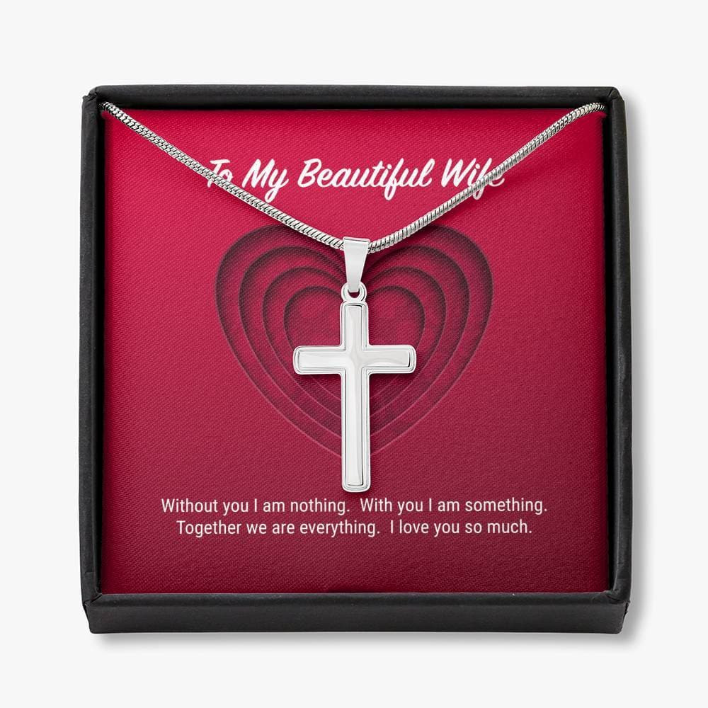 To My Beautiful Wife Cross Necklace