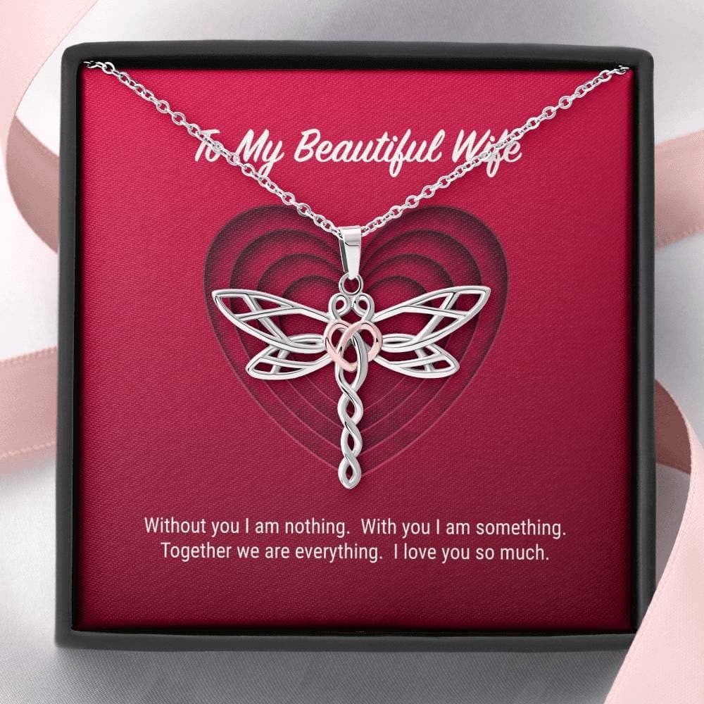 To My Beautiful Wife Dragonfly Necklace
