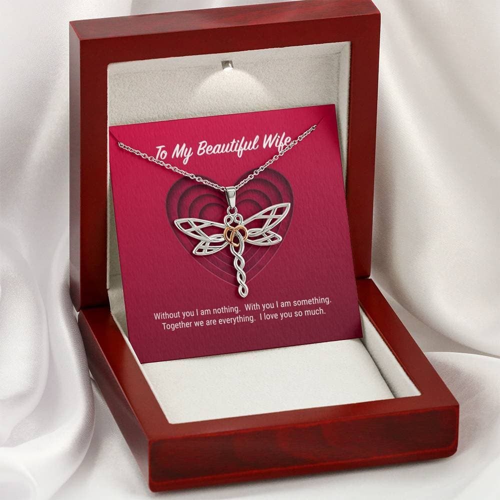 To My Beautiful Wife Dragonfly Necklace