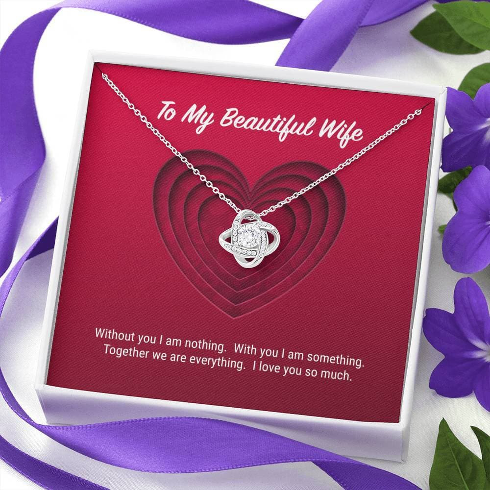 To My Beautiful Wife Love Knot Necklace