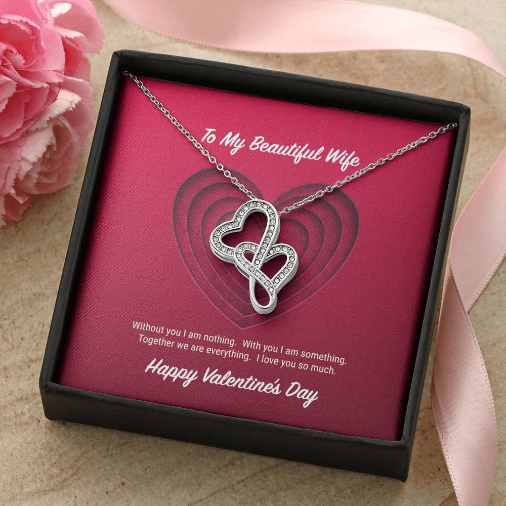 To My Beautiful Wife Valentine’s Day Double Hearts Necklace