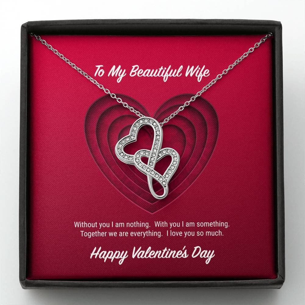 To My Beautiful Wife Valentine’s Day Double Hearts Necklace
