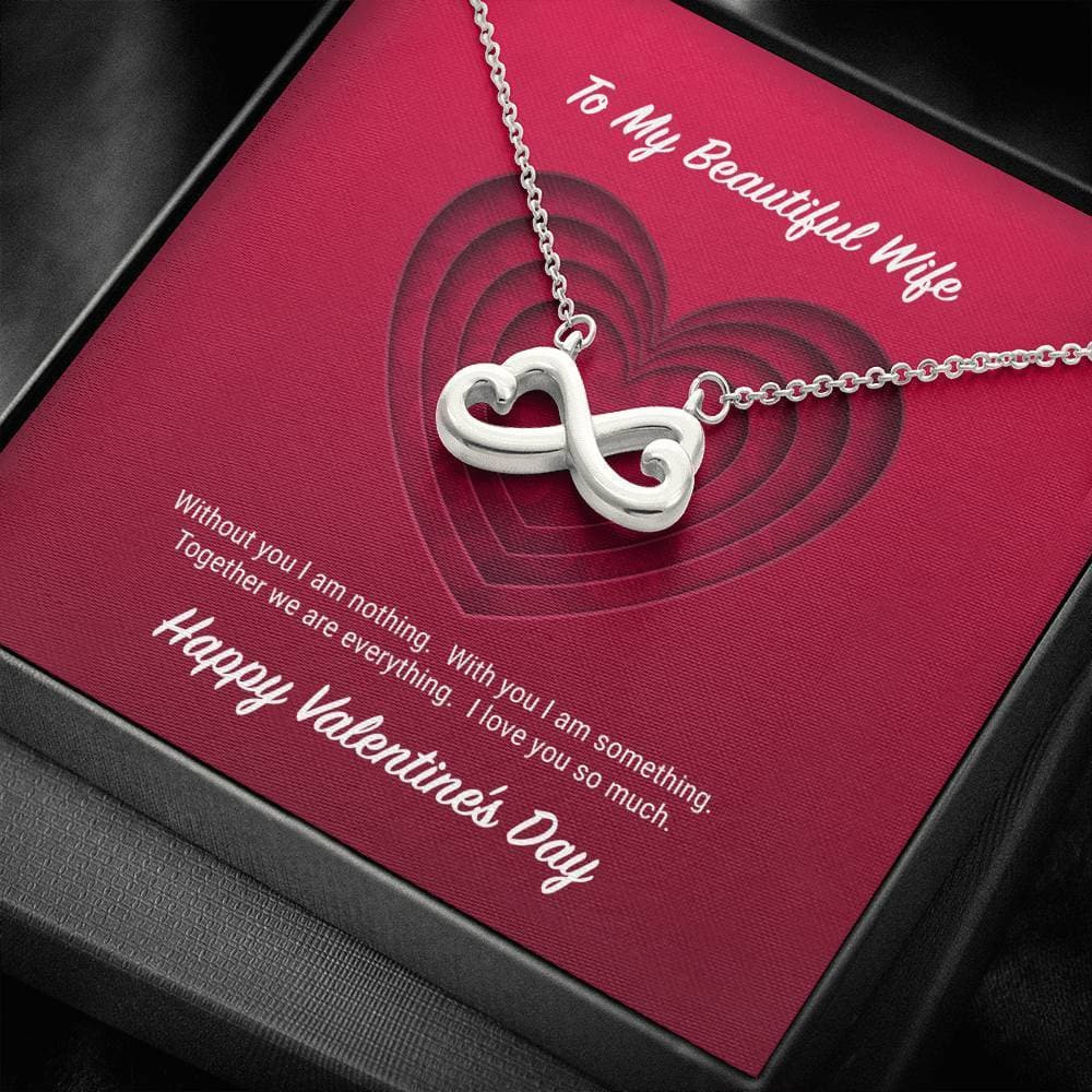 To My Beautiful Wife Valentine’s Day Infinite Hearts Necklace