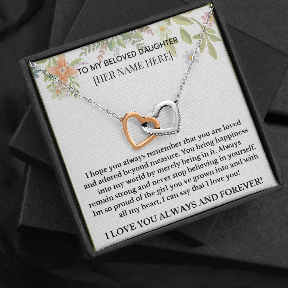 To My Beloved Daughter Interlocking Hearts