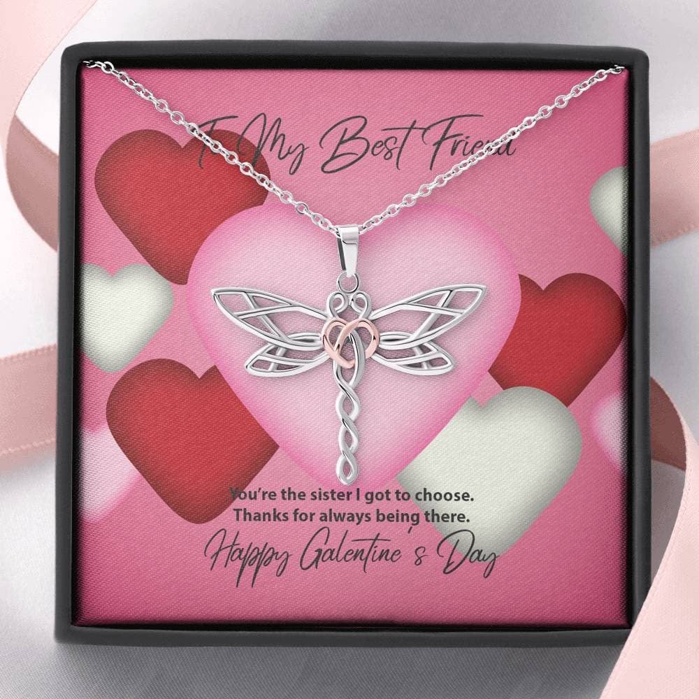To My Best Friend Galentine’s Day Dragonfly Necklace