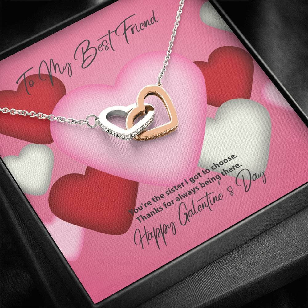 To My Best Friend Galentine’s Day Interlocking Hearts Necklace