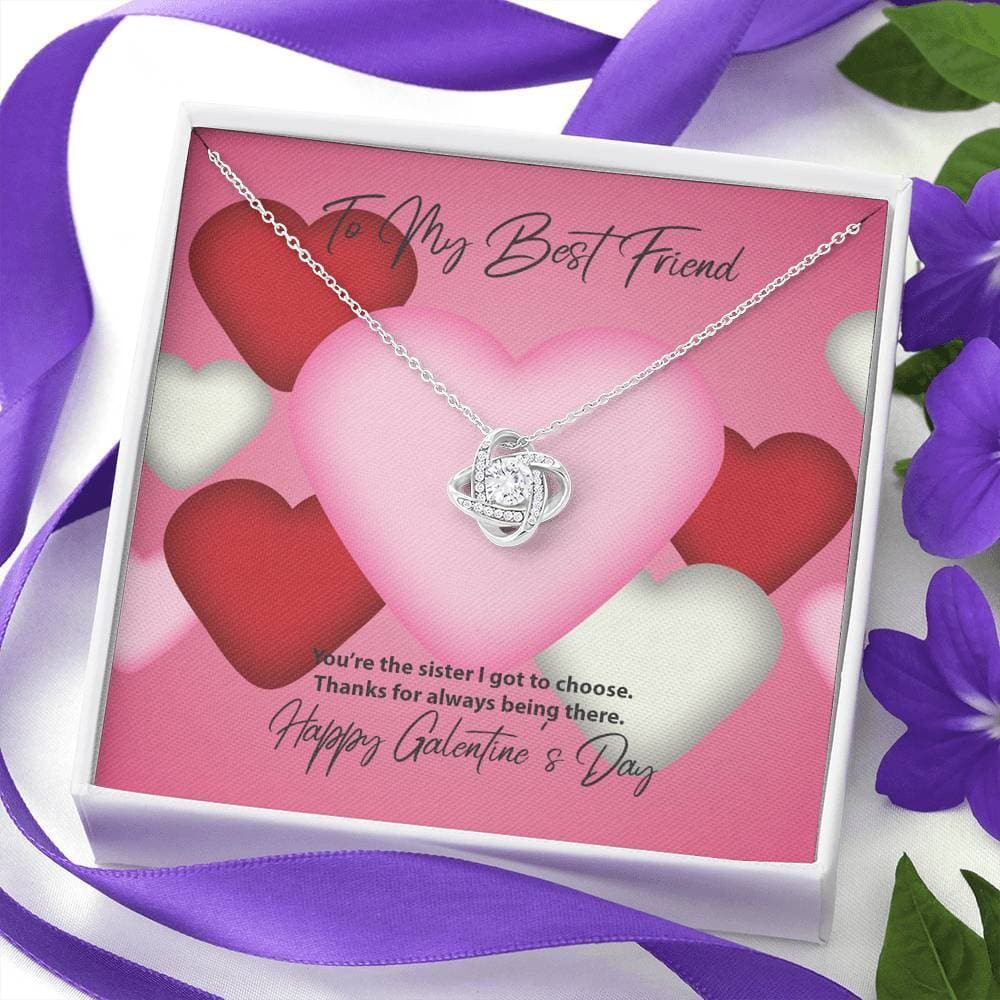 To My Best Friend Galentine’s Day Love Knot Necklace