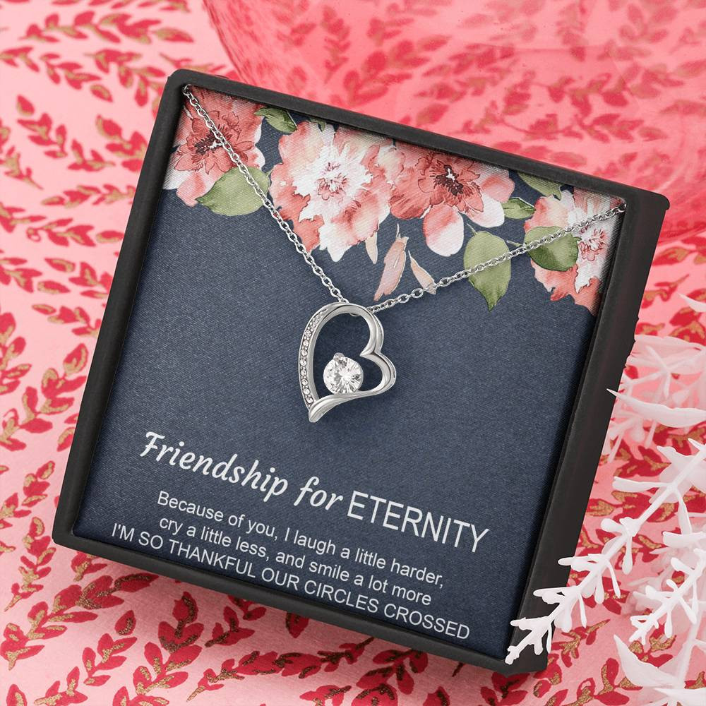 To My Best Friend Gifts, Friendship For Eternity, Forever Love Heart Necklace For Women, Birthday Present Idea From Bestie