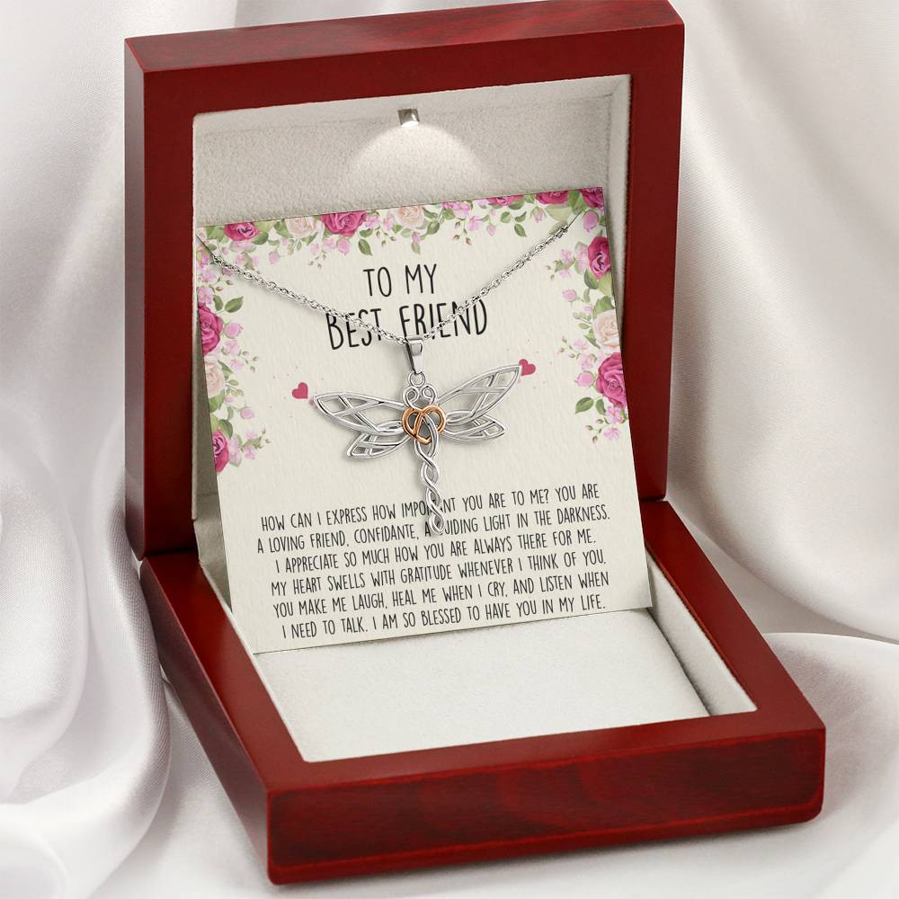 To My Best Friend Gifts, I Am So Blessed, Dragonfly Necklace For Women, Birthday Present Idea From Bestie