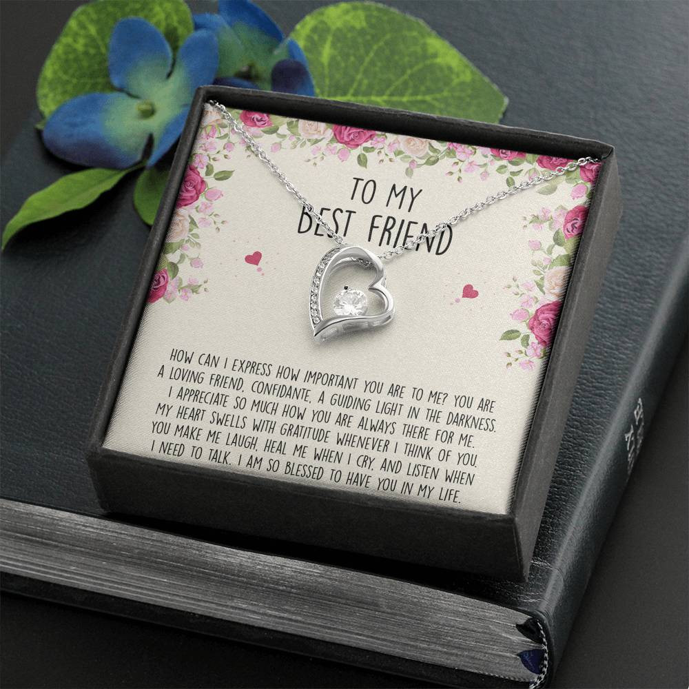 To My Best Friend Gifts, I Am So Blessed, Forever Love Heart Necklace For Women, Birthday Present Idea From Bestie