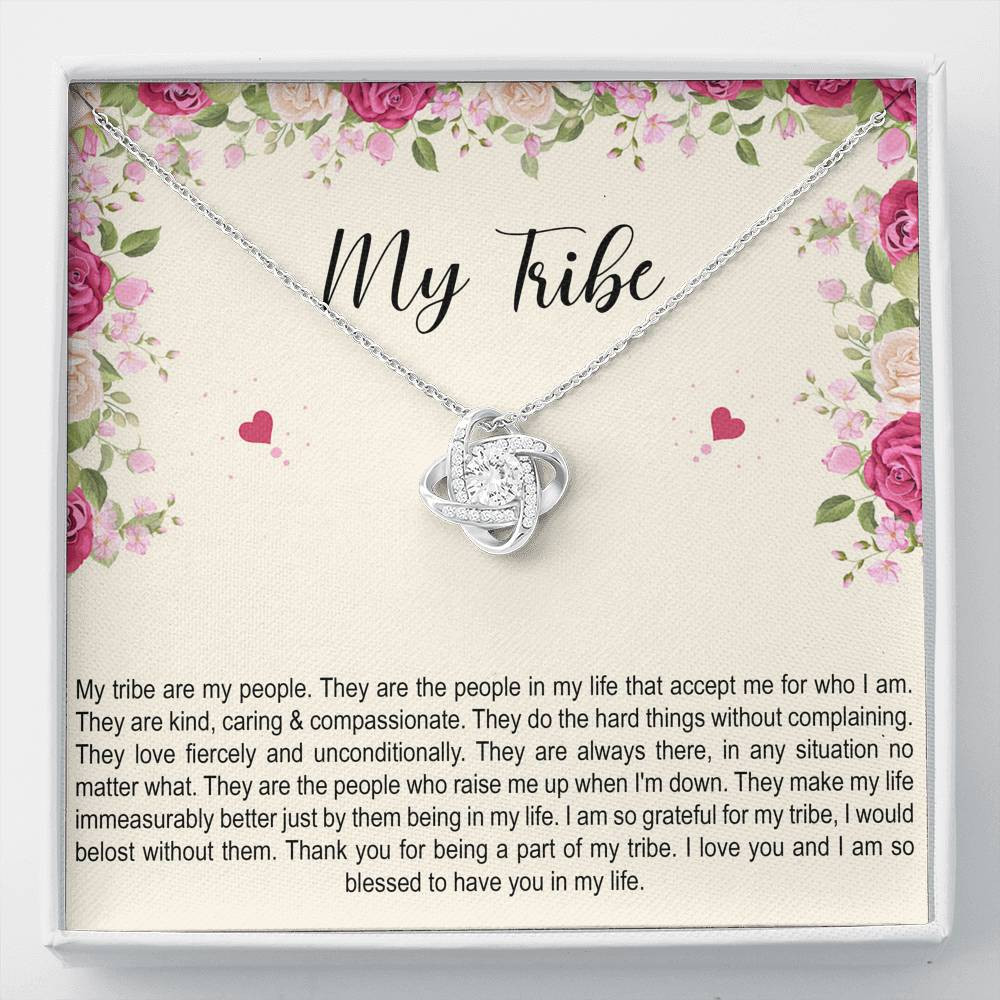 To My Best Friend Gifts, My Tribe , Love Knot Necklace For Women, Birthday Present Idea From Bestie