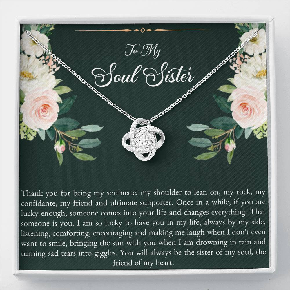 To My Best Friend Gifts, To My Soul Sister, Love Knot Necklace For Women, Birthday Present Idea From Bestie