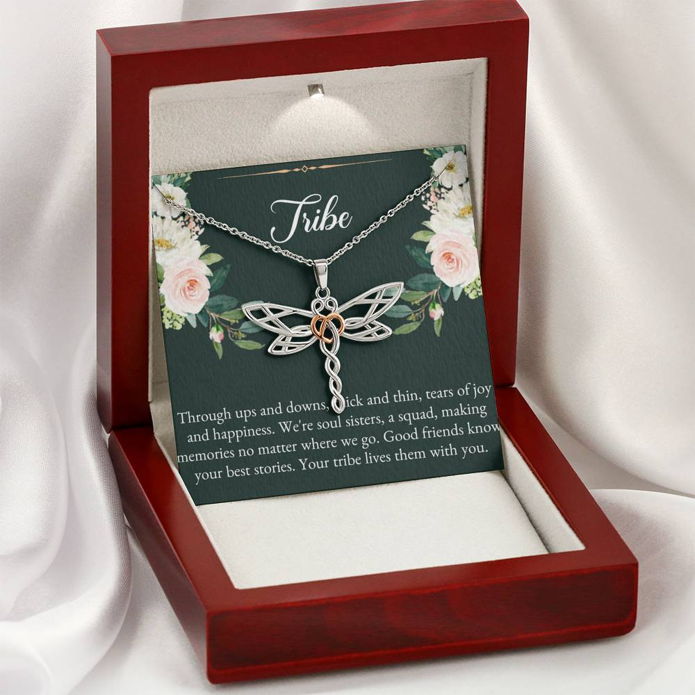 To My Best Friend Gifts, Tribe, Dragonfly Necklace For Women, Birthday Present Idea From Bestie
