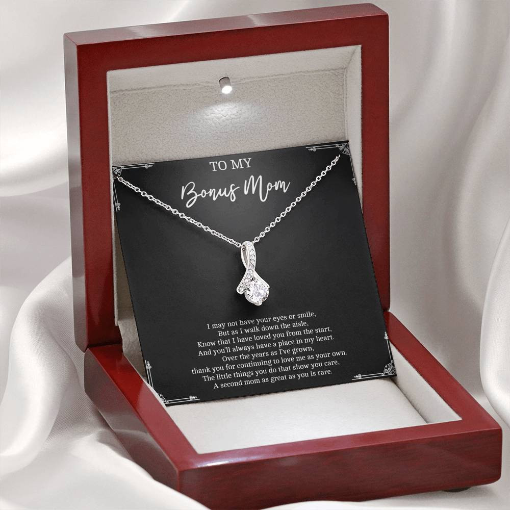 To My Bonus Mom Gifts, I May Not Have Your Eyes, Alluring Beauty Necklace For Women, Wedding Day Thank You Ideas From Bride