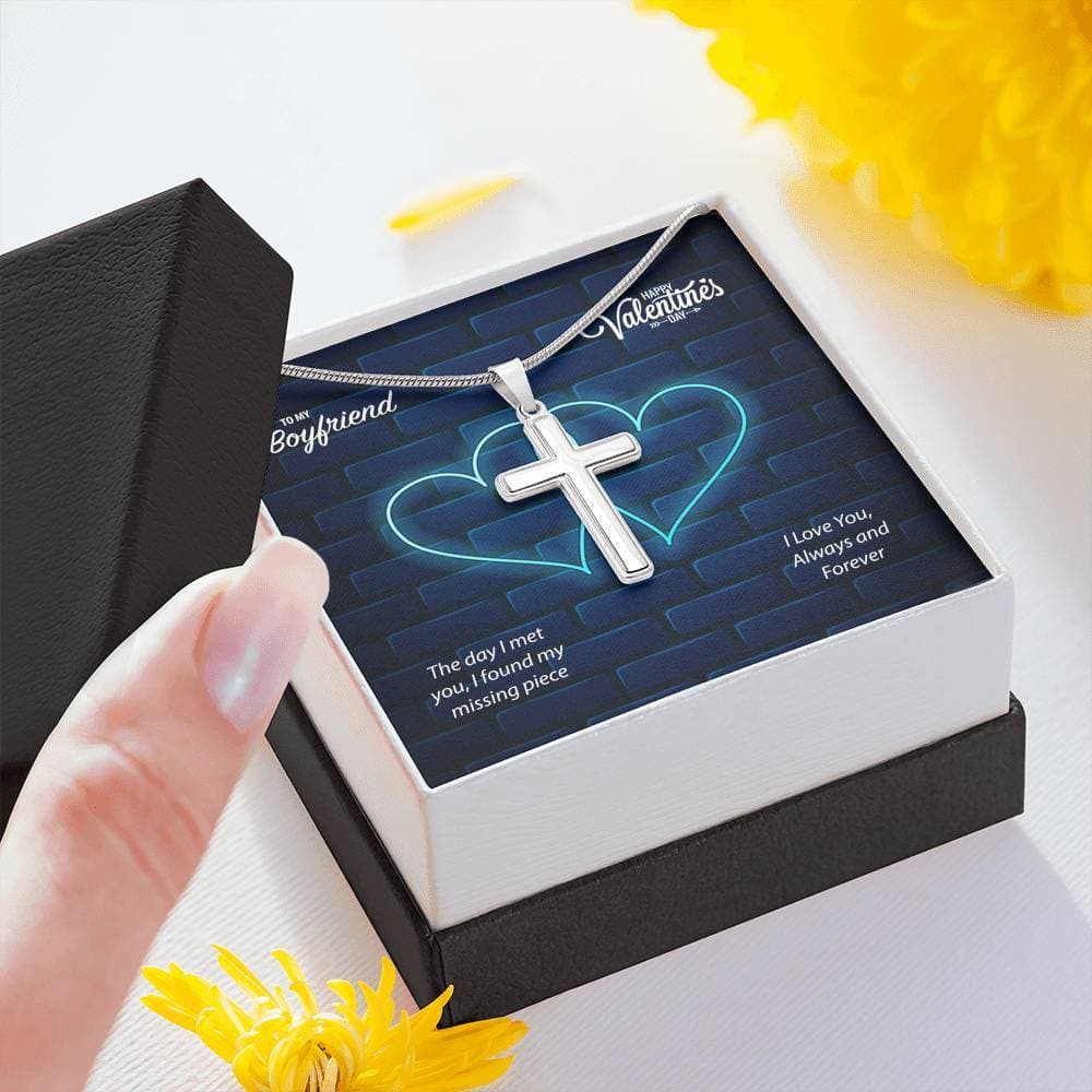 To My Boyfriend Valentine’s Day Cross Necklace