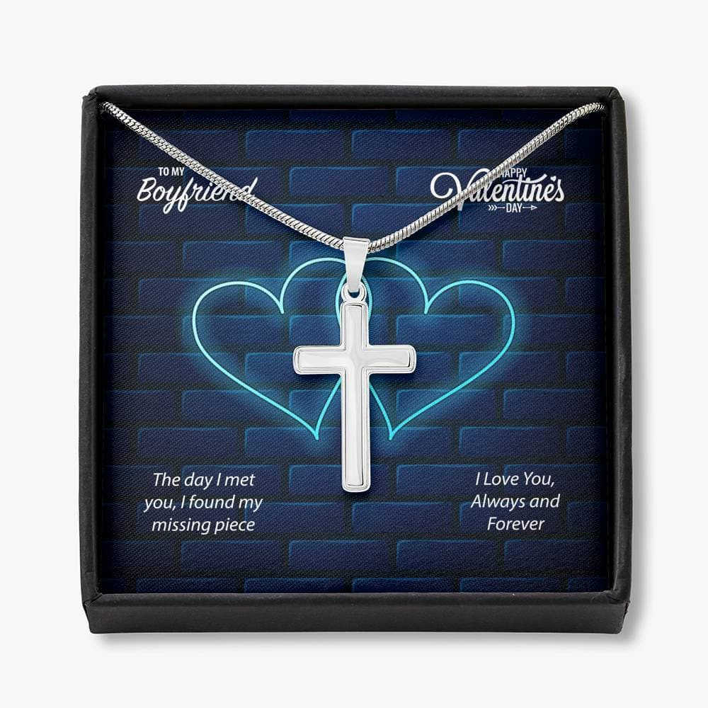 To My Boyfriend Valentine’s Day Cross Necklace
