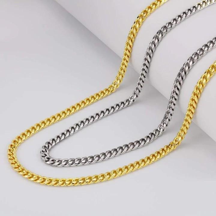 To my Boyfriend’s Dad Necklace Gift – You’ve Given Me a Gracious Man, with Whom I share my life Cuban Link Chain Necklace