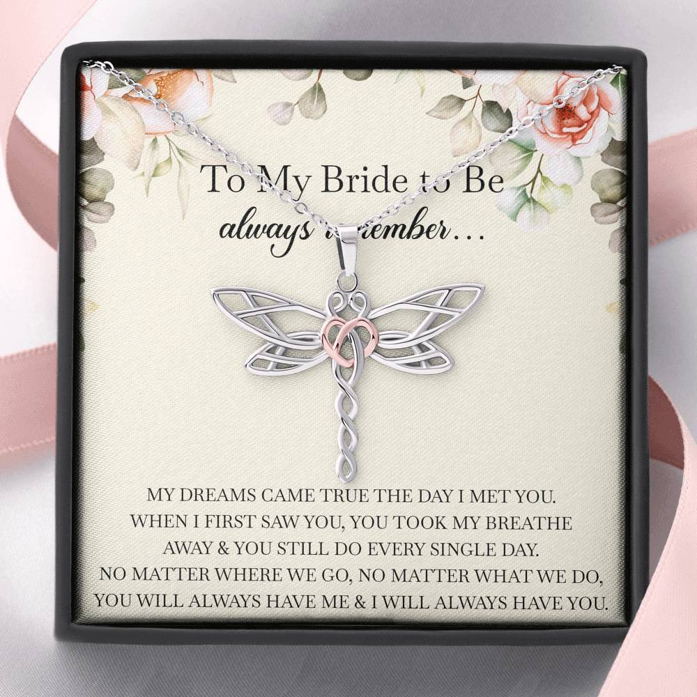 To My Bride Gifts, Always Remember, Dragonfly Necklace For Women, Wedding Day Thank You Ideas From Groom